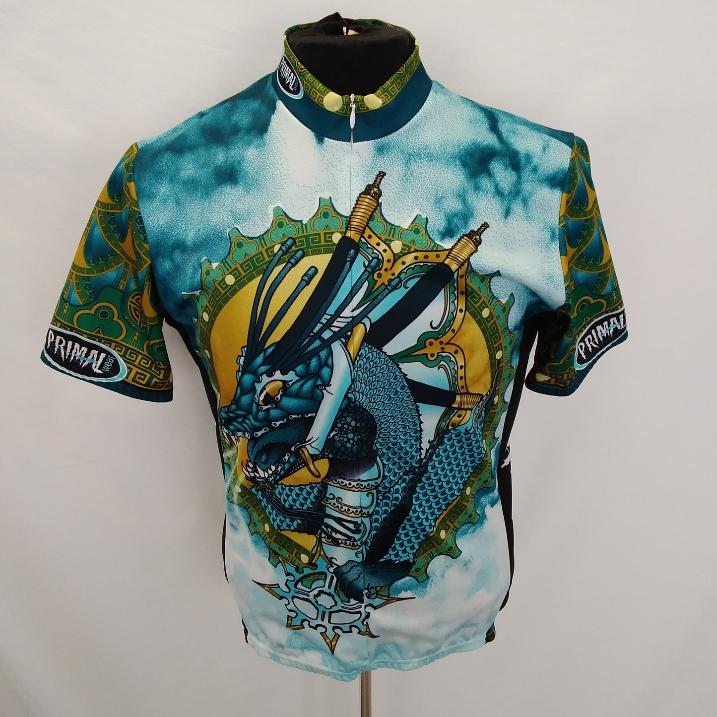 Primal Wear Blue Dragon 3/4 Zip Short Sleeve Cycling Jersey - Men’s L