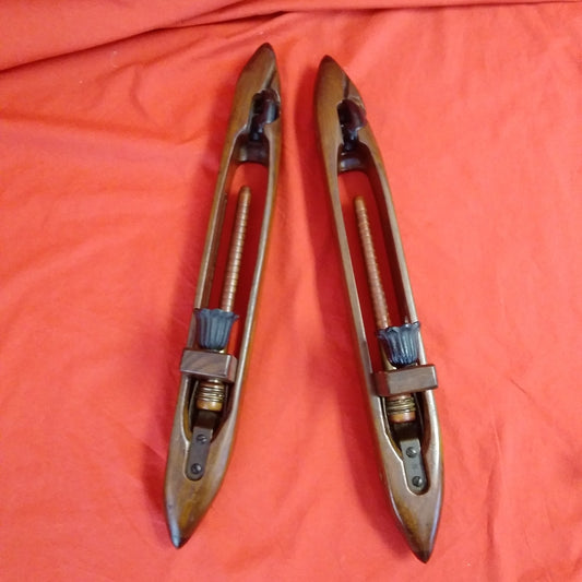 VTG - Lowell Shuttle Weaving Loom Boat Shuttle 18" Candle Holder Sconce - Set of 2