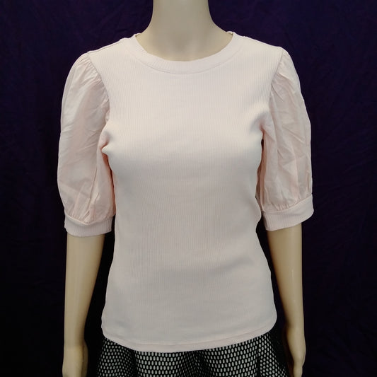 NWT - Vero Moda sepia rose Organic Cotton 2/4 Poplin Sleeve Top - S