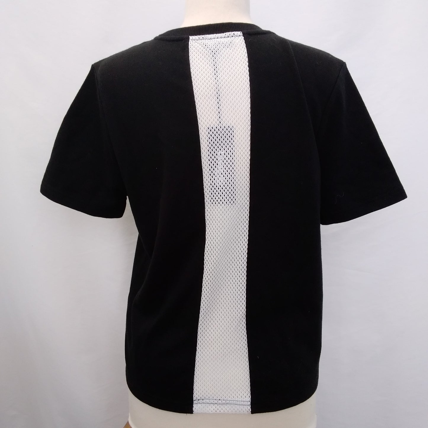 Bebe Sport Black Mesh Vented Back Short Sleeve Tee Shirt - L