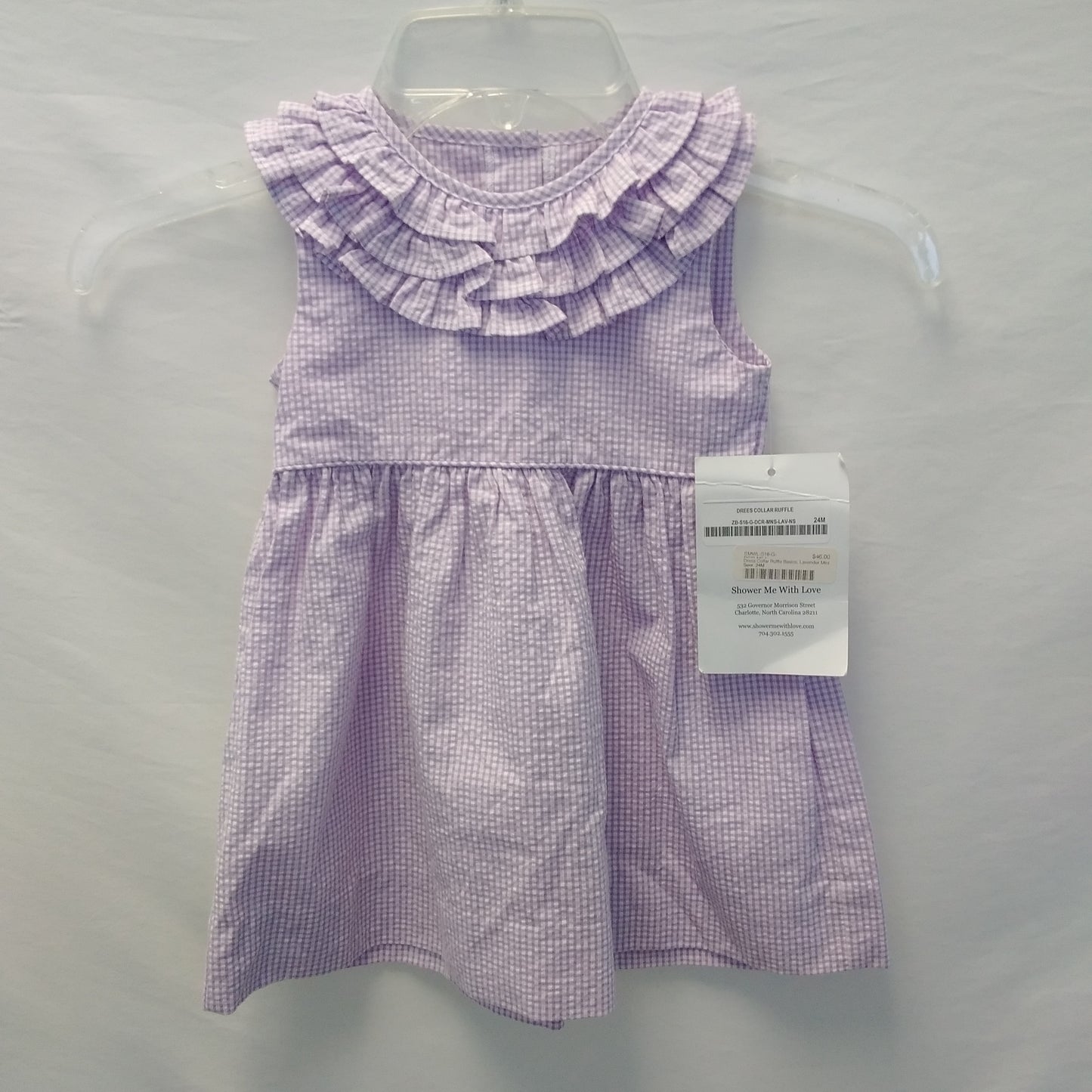 NWT - Shower me with Love Toddler Ruffle Collar Lavender Dress - Size: 24M