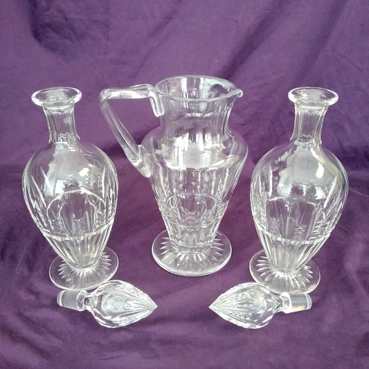 VTG - Baccarat Austerlitz Pitcher and 2 Decanters with Stoppers - 3 Piece Set