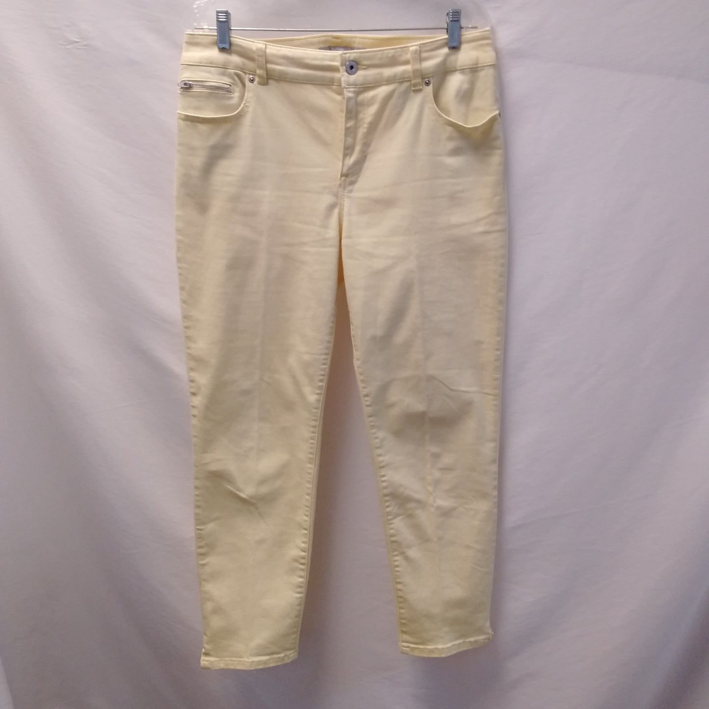 Chico's Platinum Yellow Stretch Denim Jeans - Size: 15