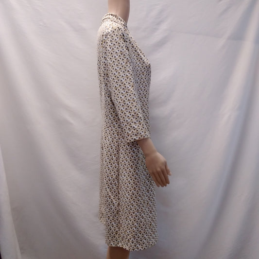 NWT - J. MCLAUGHLIN tan Donovon Mod Catalina Cloth 3/4 Sleeve Panama Dress - L