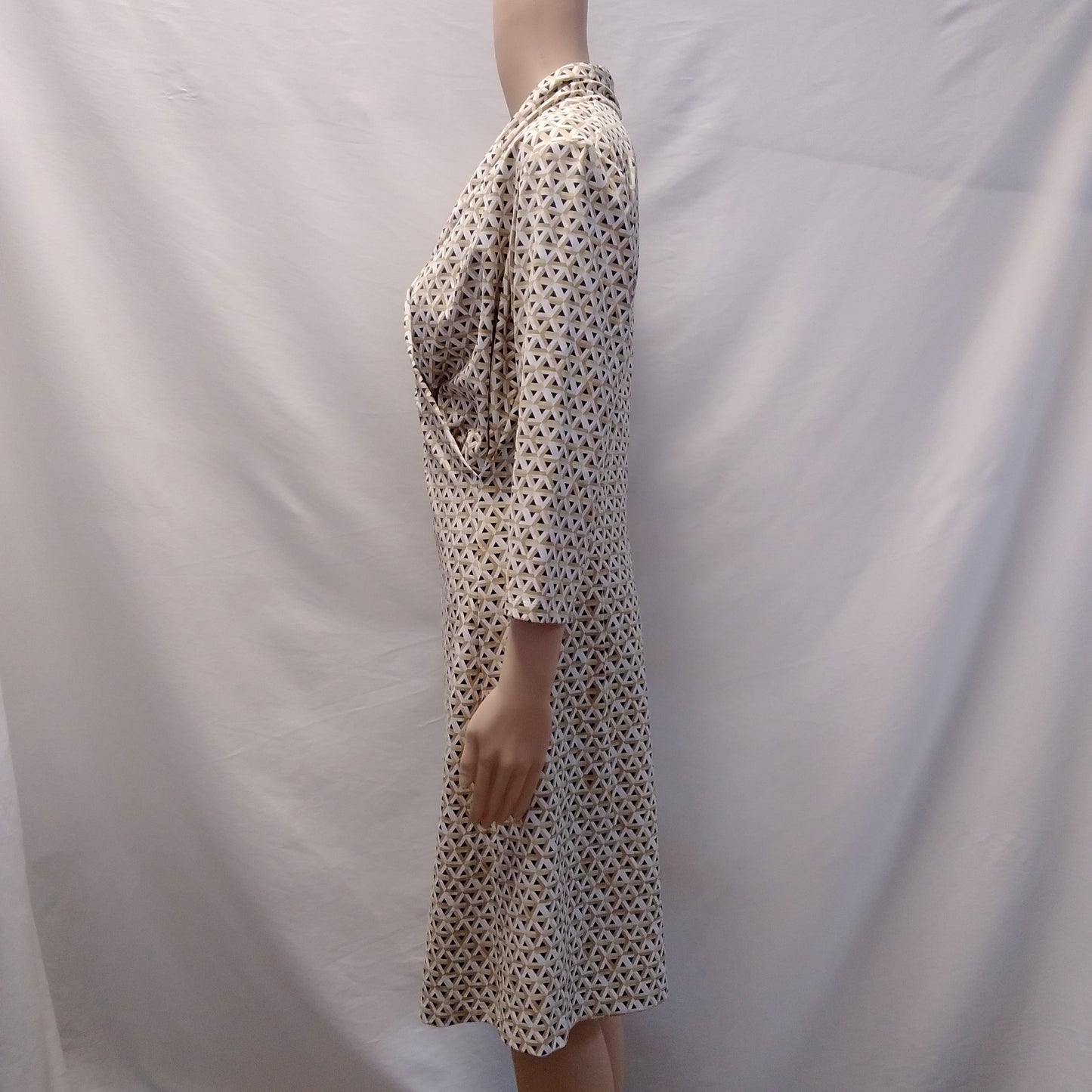 NWT - J. MCLAUGHLIN tan Donovon Mod Catalina Cloth 3/4 Sleeve Panama Dress - L