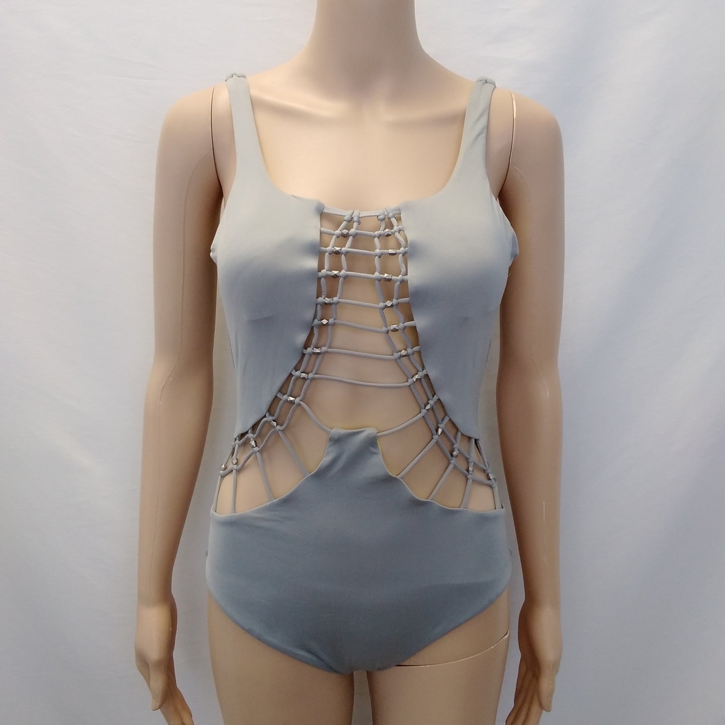 NWT - Dolce Vita One-piece Cement Bathing Suit With Cf Macrame - Size: M (US8)