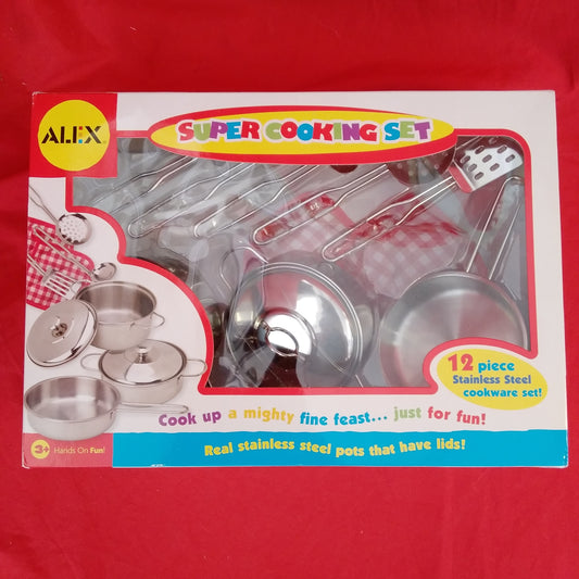 NIB - Alex Kid's 12 Piece Stainless Steel Super Cooking Set - Ages: 3+