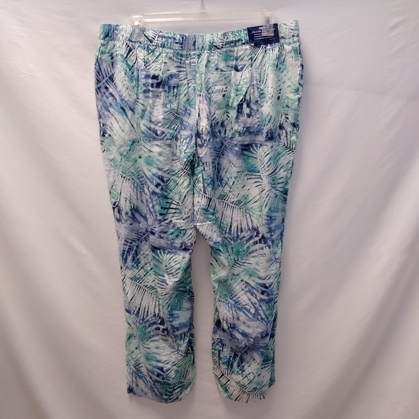 NWT - Bandolino Blue Print Linen Blend Frida Wide Leg Pants - 20W