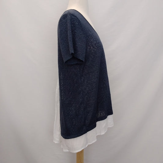 NWT - Bobeau Indigo Short Sleeve Shirt - M
