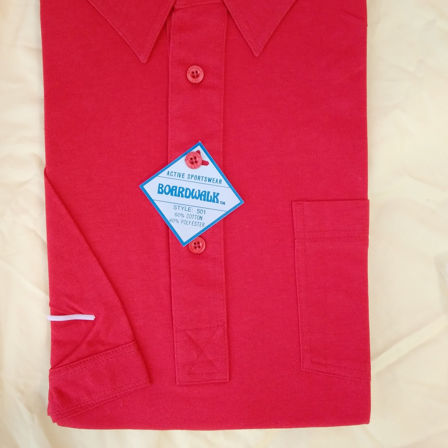NWT - Boardwalk Active Sportswear Red Short Sleeve Shirt - XL