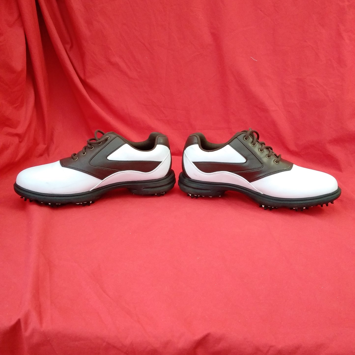 Men's Callaway White and Brown Leather Golf Shoes - Size: 8