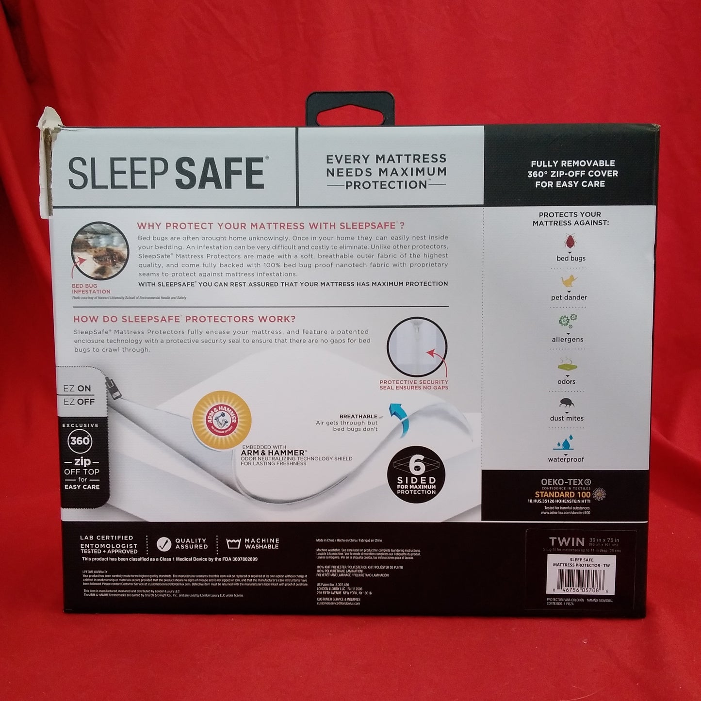 NIB - Sleep Safe Ultra Ultimate Mattress Protector - Twin - 39”x75”