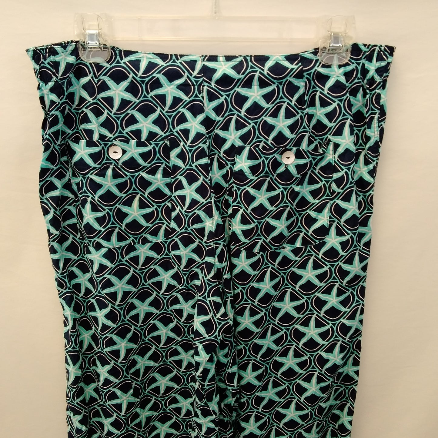 NWT - Escapada Navy Aqua Starfish Print Bora Bora Cameron Pants - S