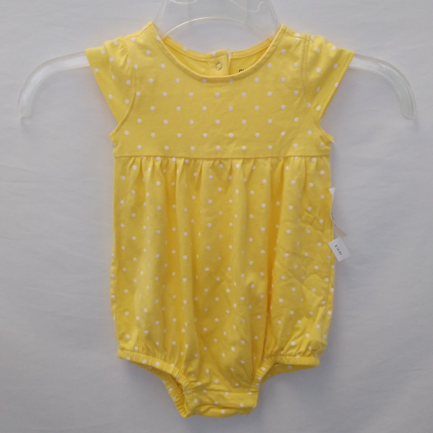 NWT - Old Navy Infant's Yellow Polka Dot Bodysuit - 12-18 Months