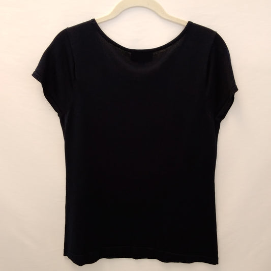 NWT - Investment Petites Dark Navy Rayon Blend Peacoat Shirt - PM