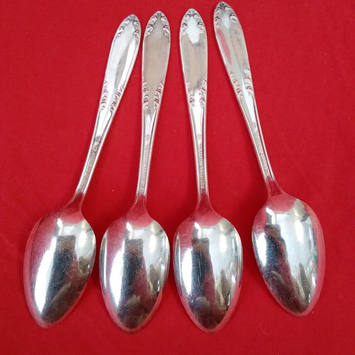 Vintage - Set of 6 National Silver Co. "King Edward Pattern" Tea Spoons