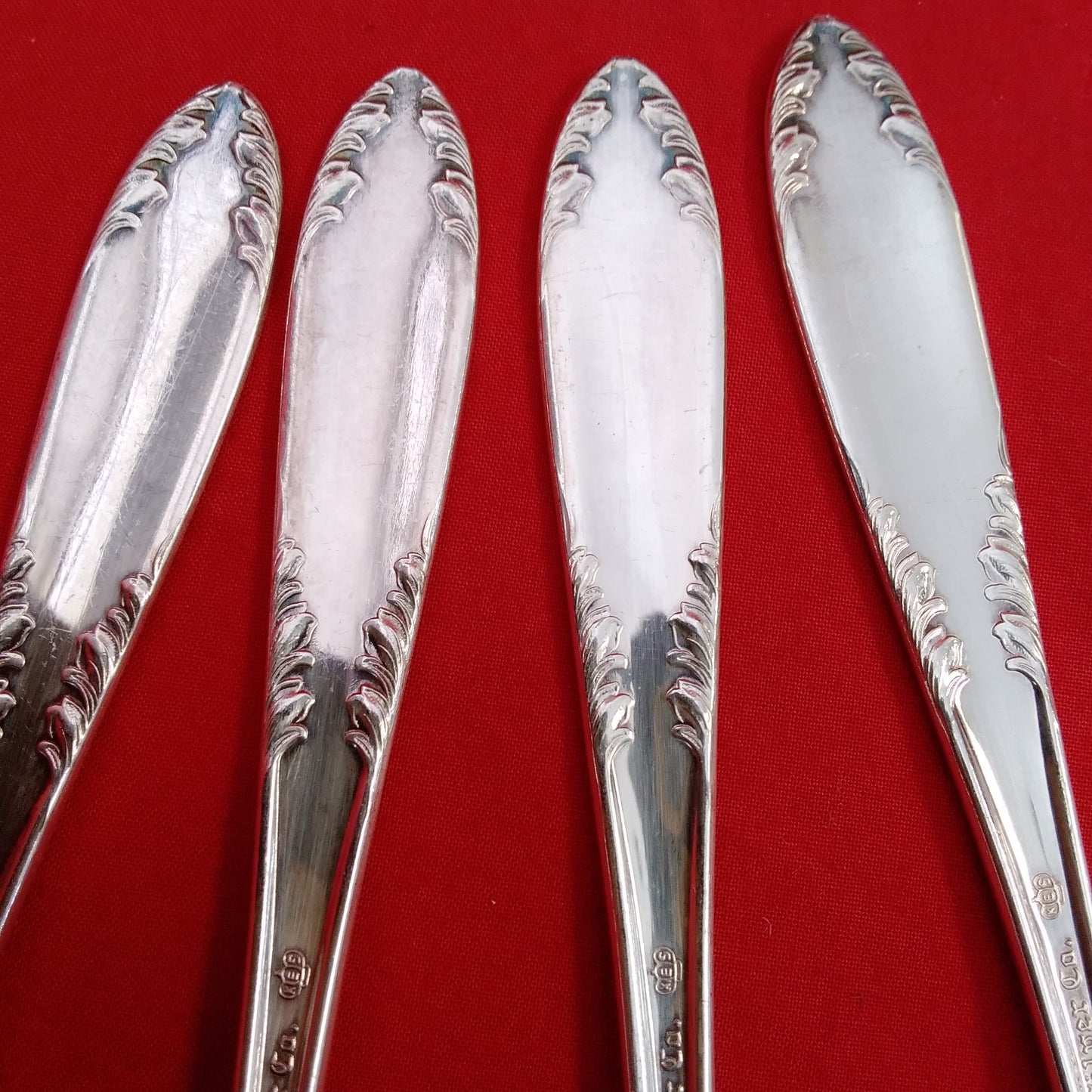 Vintage - Set of 6 National Silver Co. "King Edward Pattern" Tea Spoons