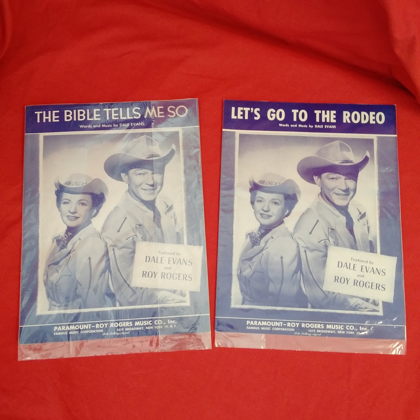 Vintage - Dale Evans Sheet Music "The Bible Tells Me So" & "Let's Go To The Rodeo"