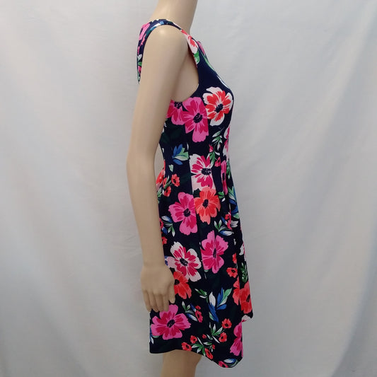 VINCE CAMUTO navy pink floral Sleeveless Dress - 4