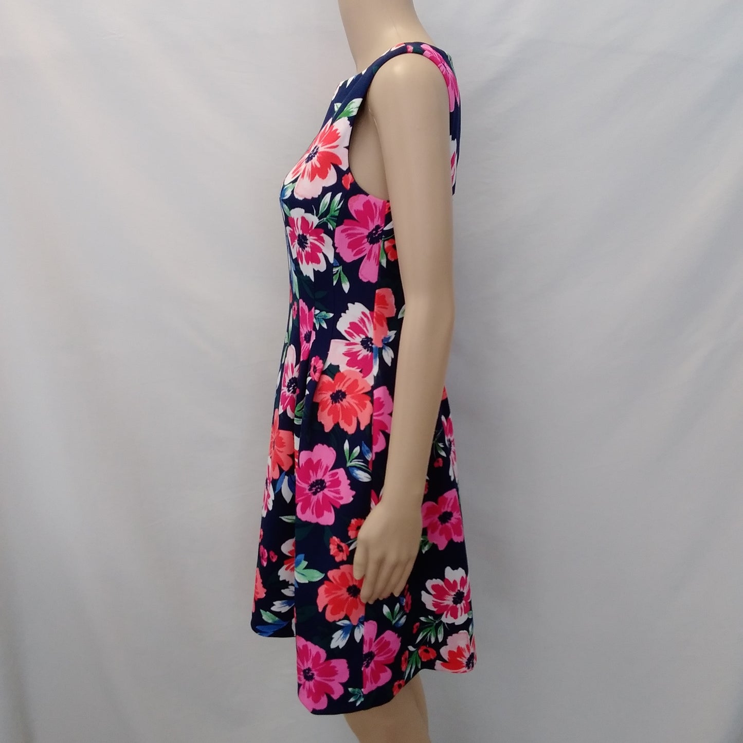 VINCE CAMUTO navy pink floral Sleeveless Dress - 4