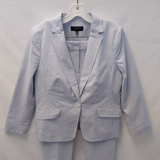 NWT - Talbots Petite Women's Blue Striped Blazer and Pants - Pants 10 / Blazer 12