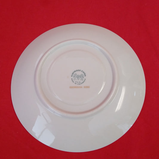 Vintage - Flintridge China Black/Gold Georgian Rose Saucer
