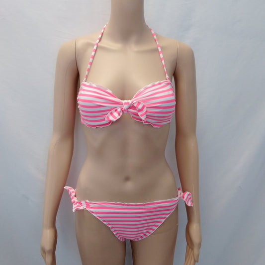 New - Old Navy Pink Striped String Bikini Swimsuit - S