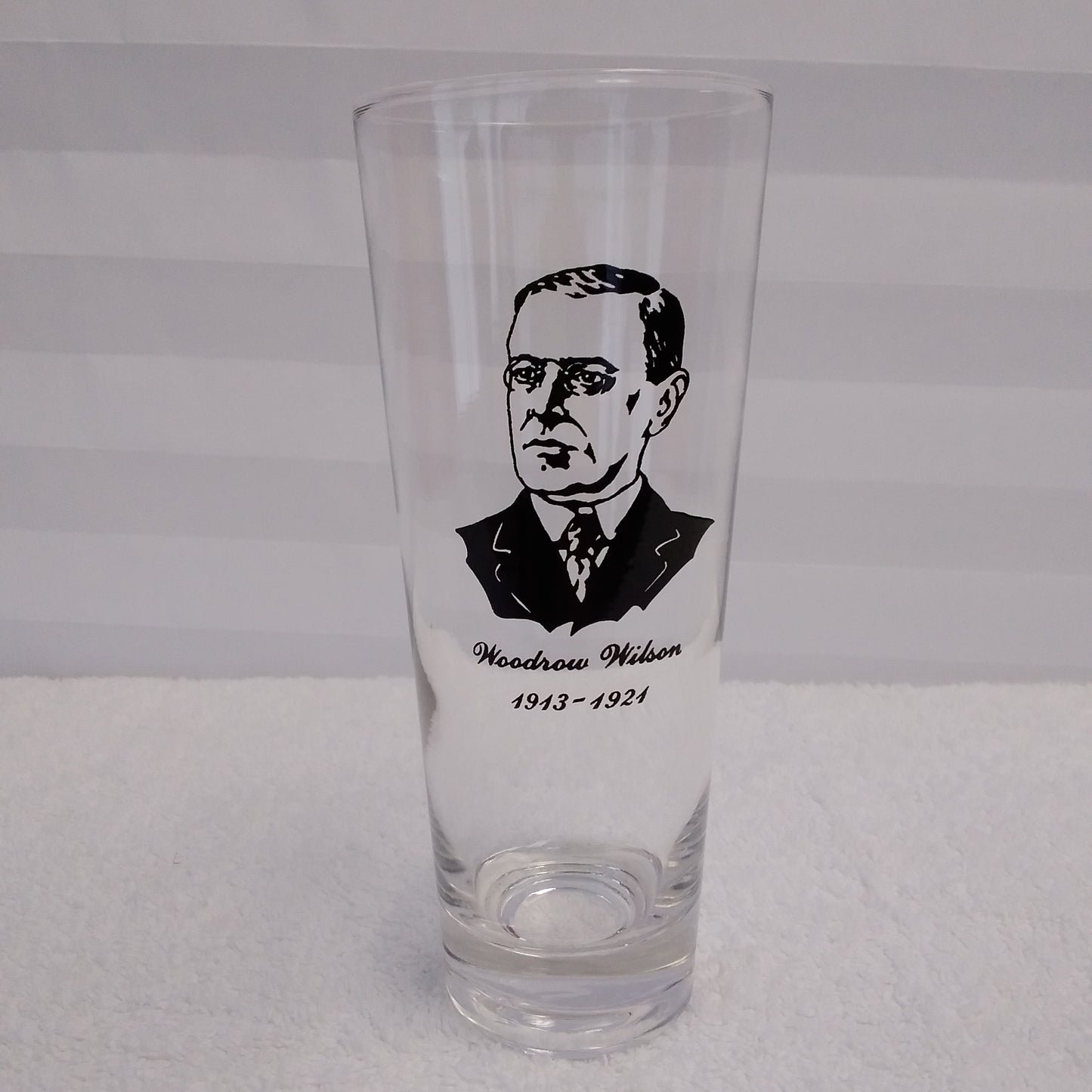 Vintage 1950's Presidential Woodrow Wilson Tall Glass Tumbler
