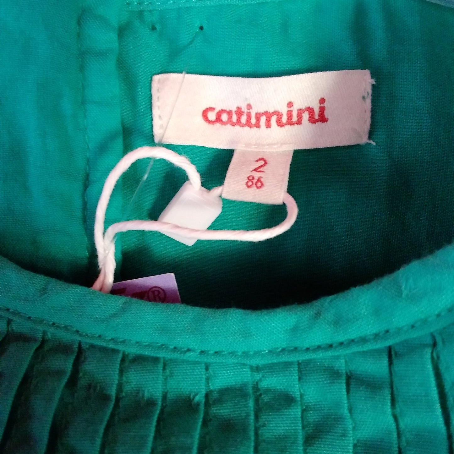 NWT - Catimini Kid's Green Sleeveless Dress - Size: 2