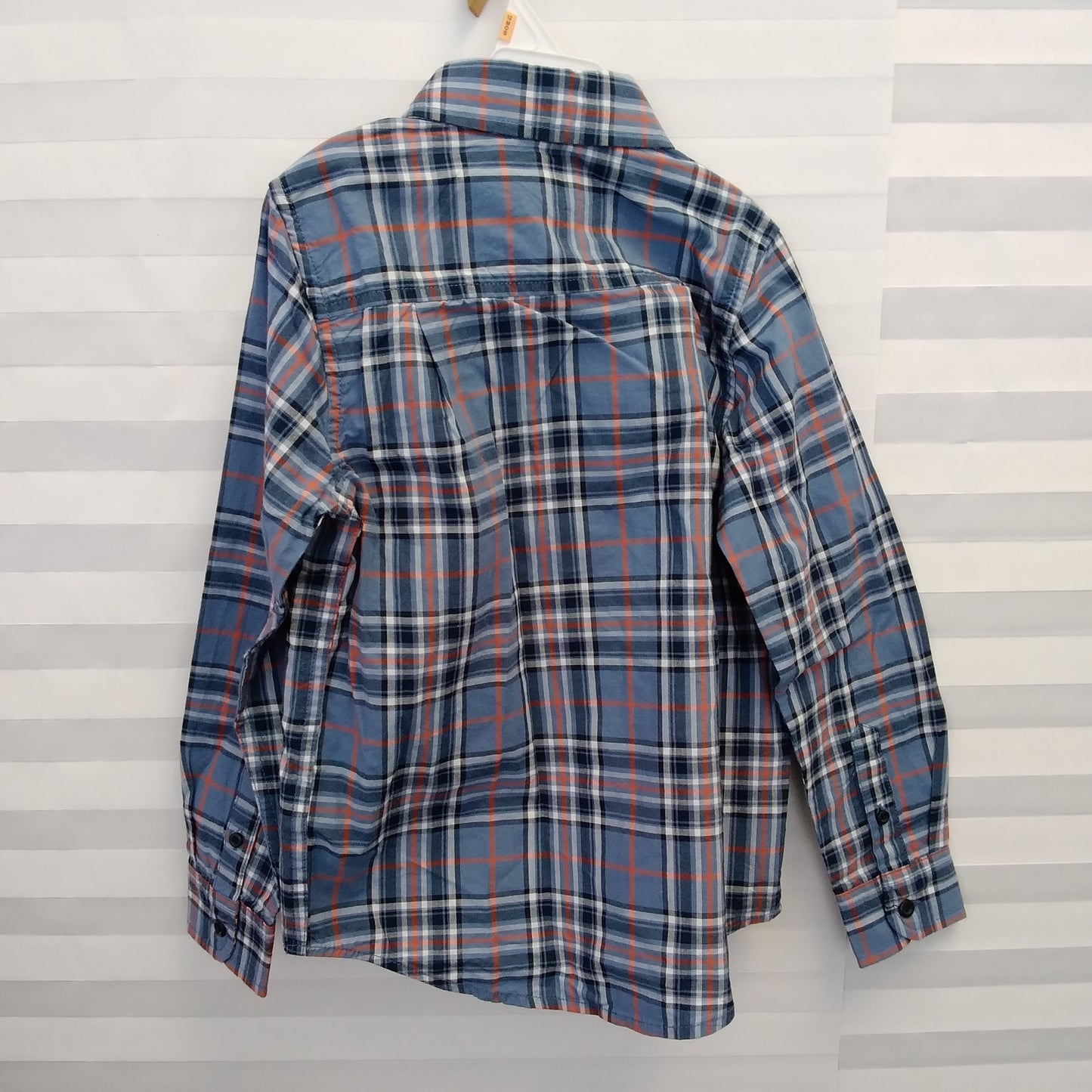 NWT - The Children's Place Blue Plaid Long Sleeve Button Down Shirt - S | 5-6
