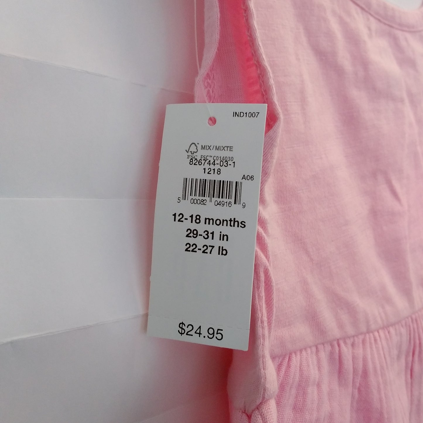 NWT - Baby Gap Girl's Sleeveless Pink Gauze K2W Top - Size: 12-18 months
