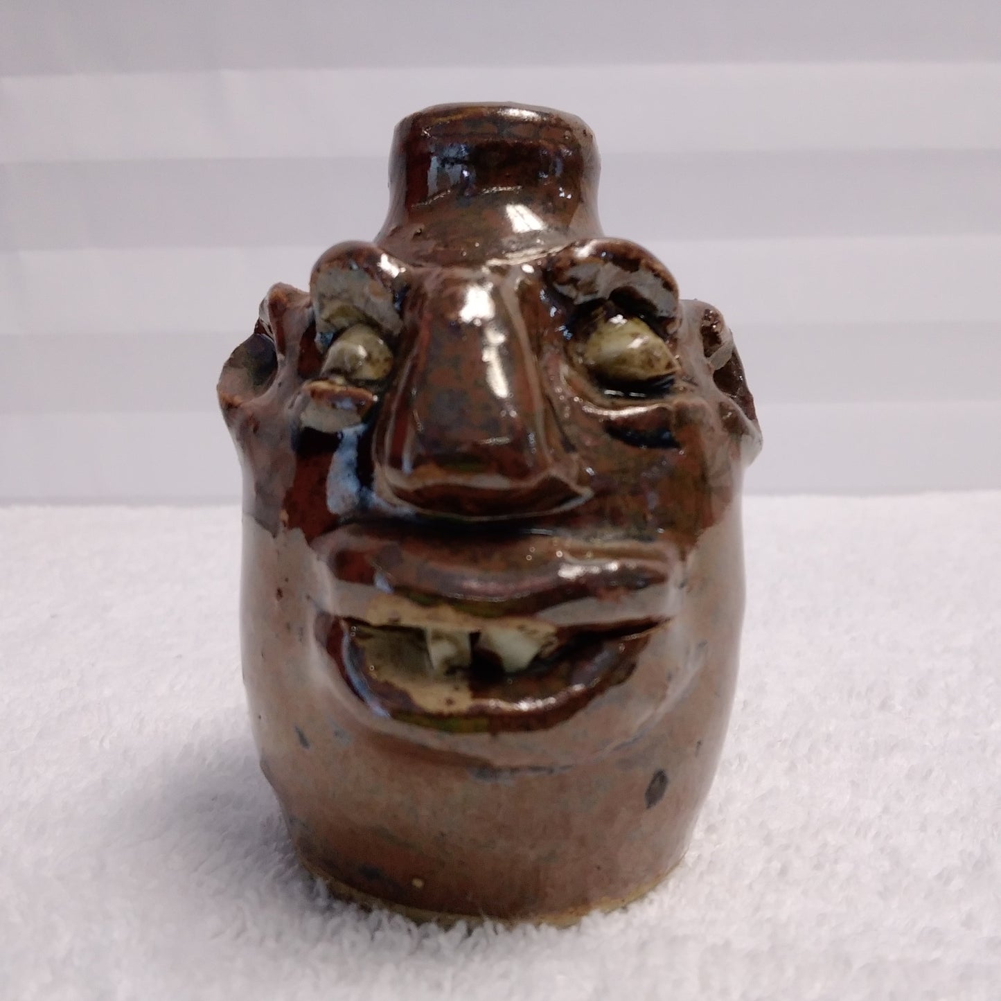 RARE - Vintage Marie Rogers 3-1/4" Mini Face Jug - Jugtown Georgia (1922-2010)