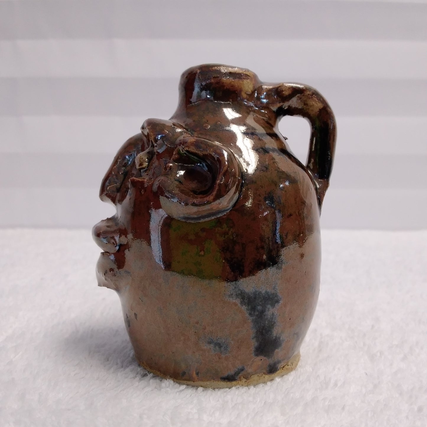 RARE - Vintage Marie Rogers 3-1/4" Mini Face Jug - Jugtown Georgia (1922-2010)