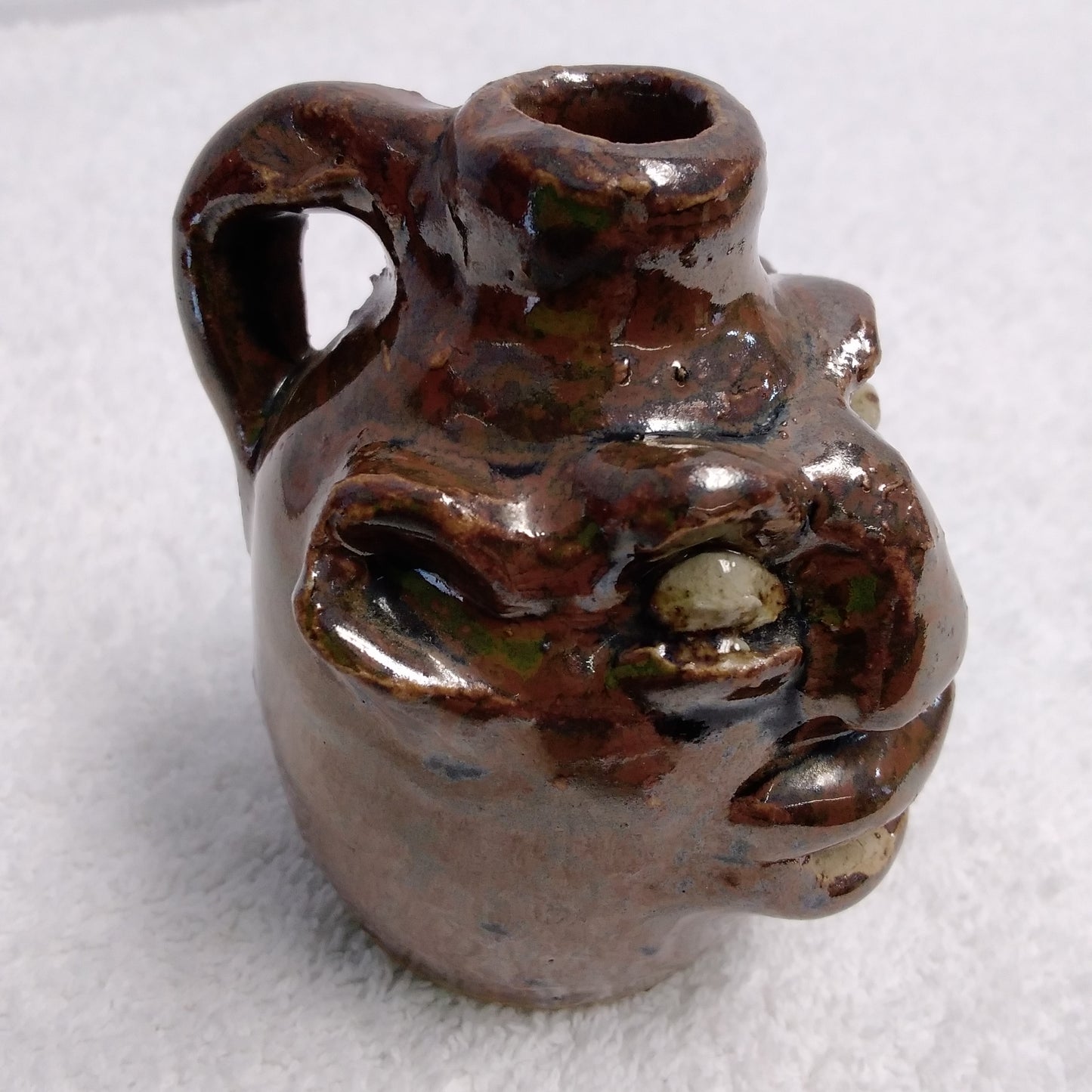 RARE - Vintage Marie Rogers 3-1/4" Mini Face Jug - Jugtown Georgia (1922-2010)