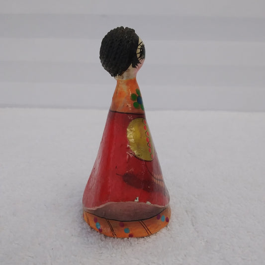Vintage - 3-3/4" Paper Mache Folk Art Doll - Signed: Tonala Jal