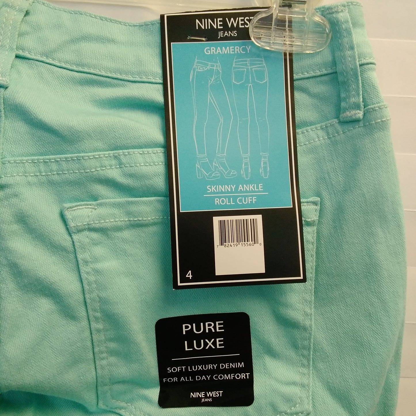 NWT - Nine West Blue Tint Gramercy Skinny Ankle Jeans - Size: 4