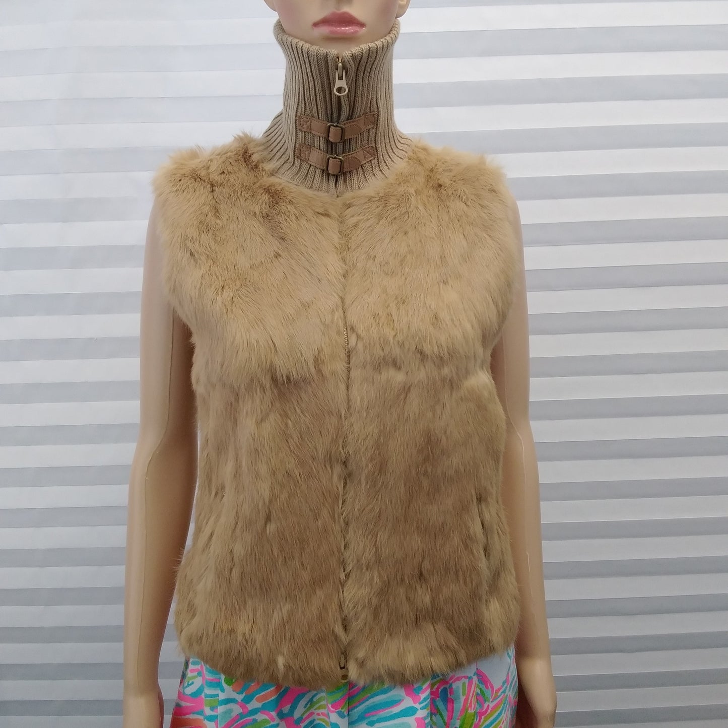 Barami Tan Rabbit Fur Vest - Size: 4