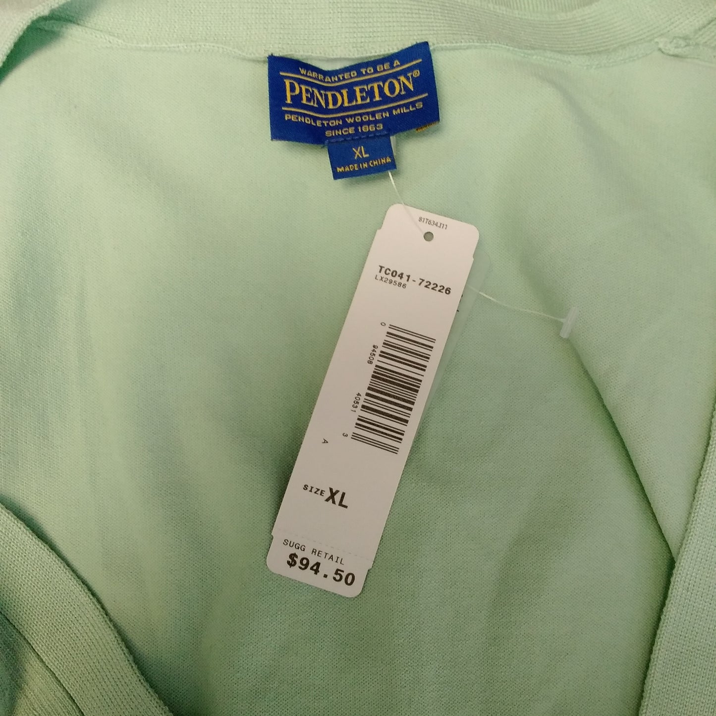 NWT - Pendleton Green Silk Blend 3/4 Sleeve Cardigan Sweater - XL