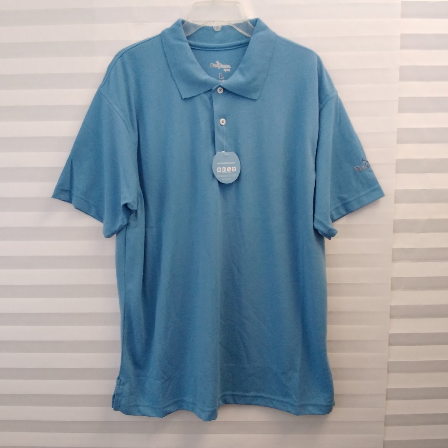 NWT - Pur Thread Sport Men's Blue Polo Shirt - Size: L