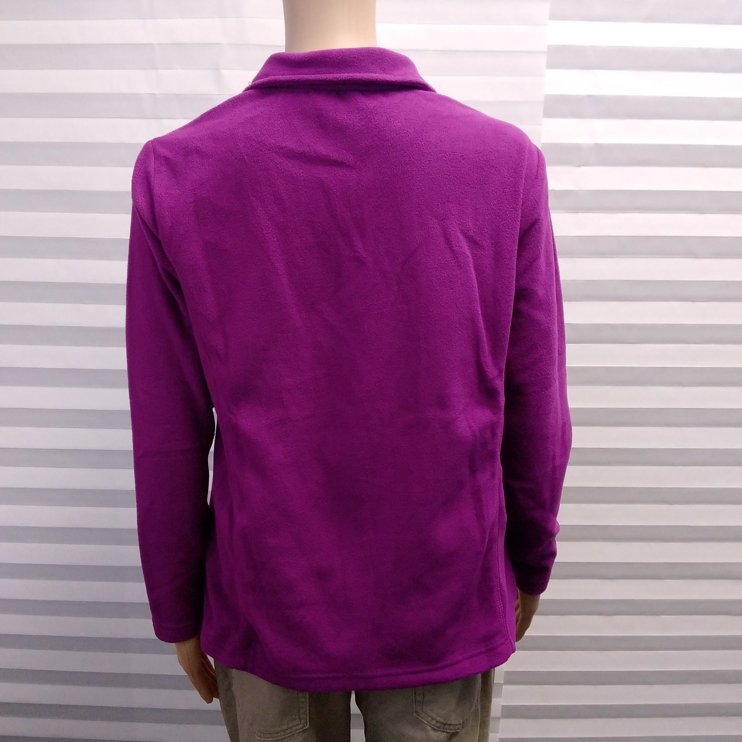 NEW Lands End Bright Plum Fleece Quarter Zip Pullover S 6 8