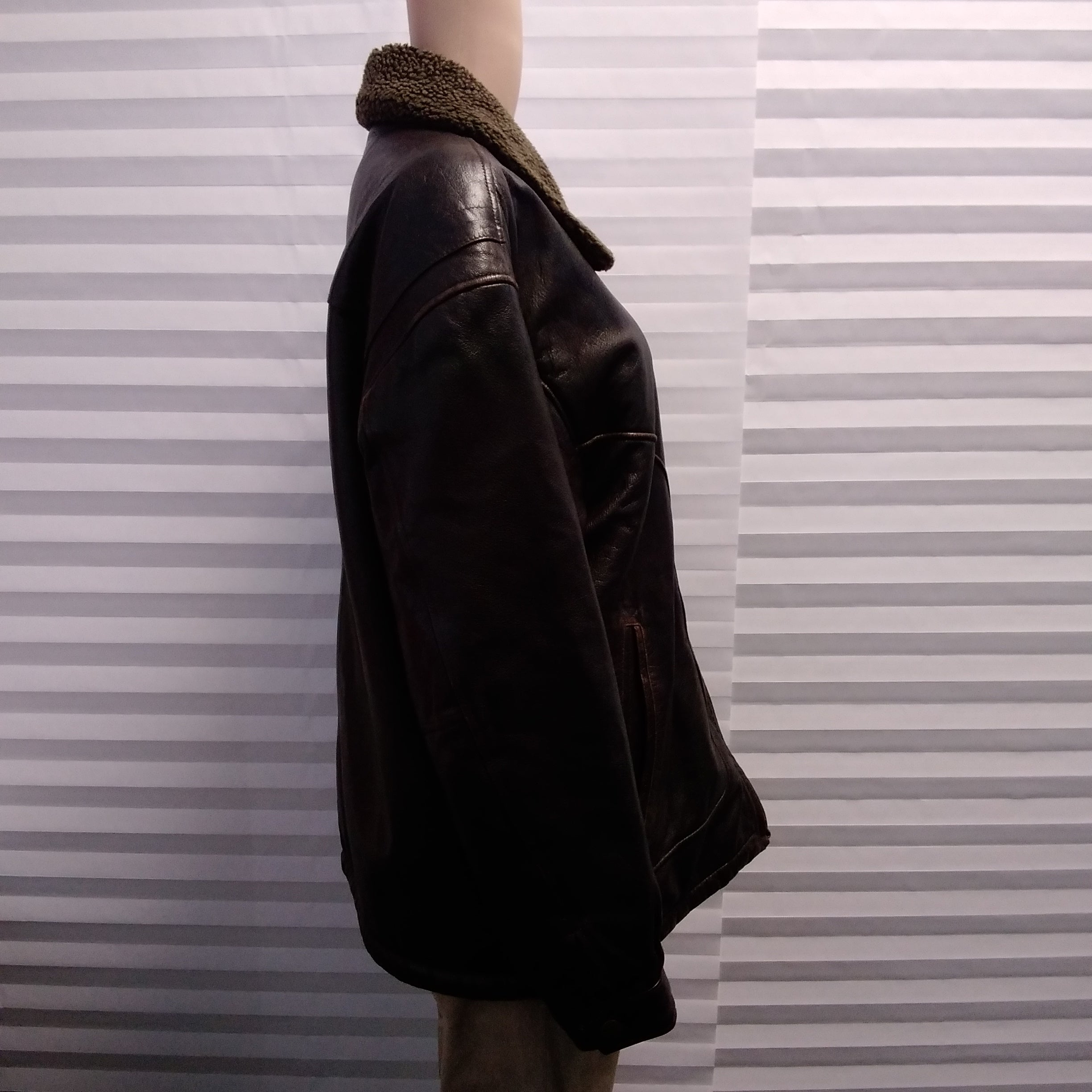 Perry ellis leather coat sale