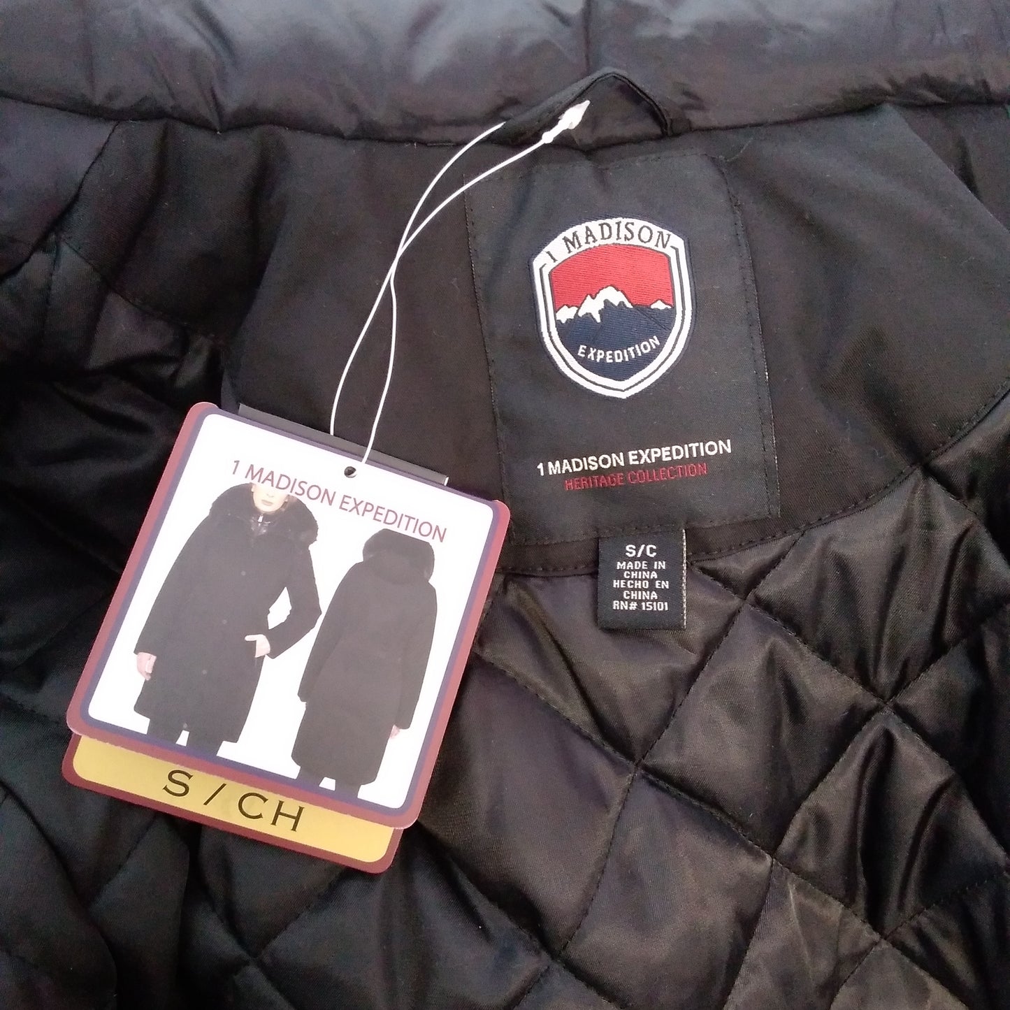 NWT - 1 Madison Expedition Women's Black Parka with Hood - Size: S