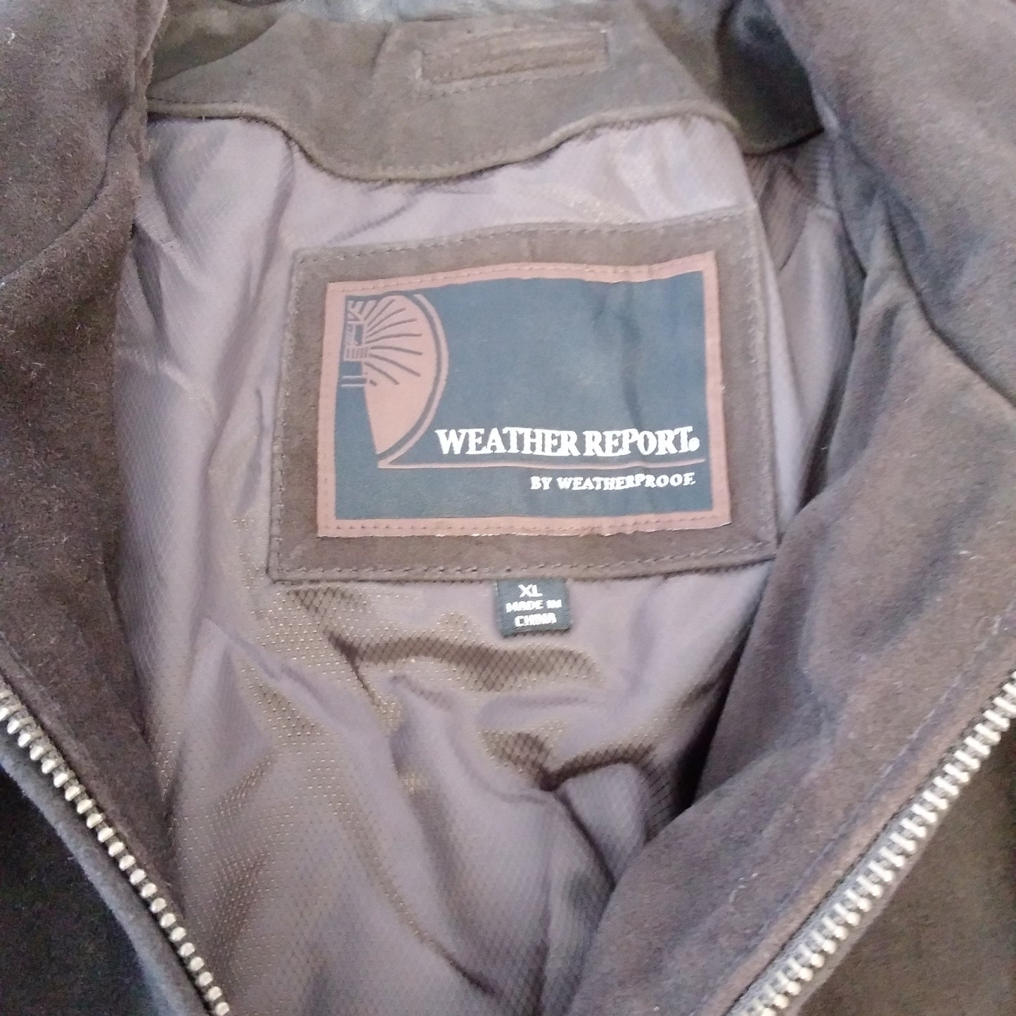 Weather Report by Weatherproof Dark Brown Suede Leather Jacket - XL