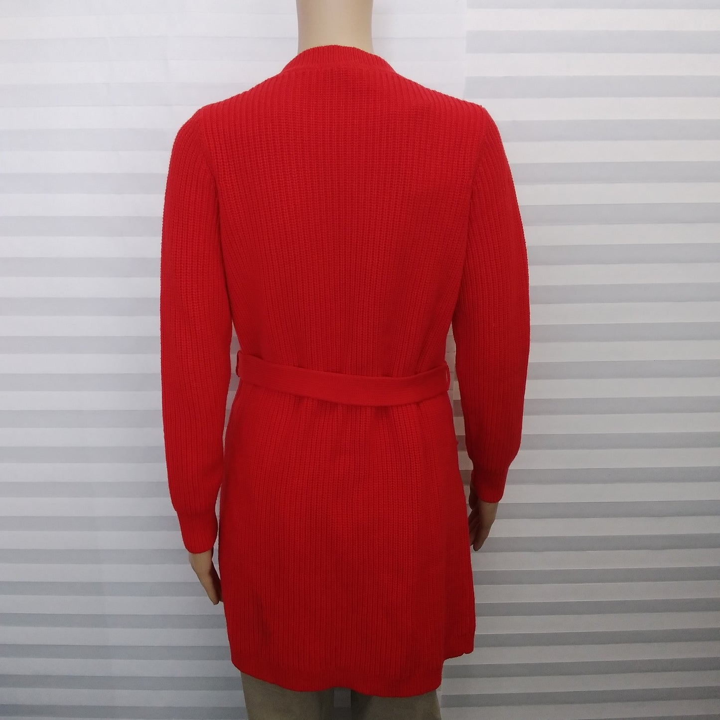 Boden Red Tie-Waist Ribbed Cardigan Sweater - Size S