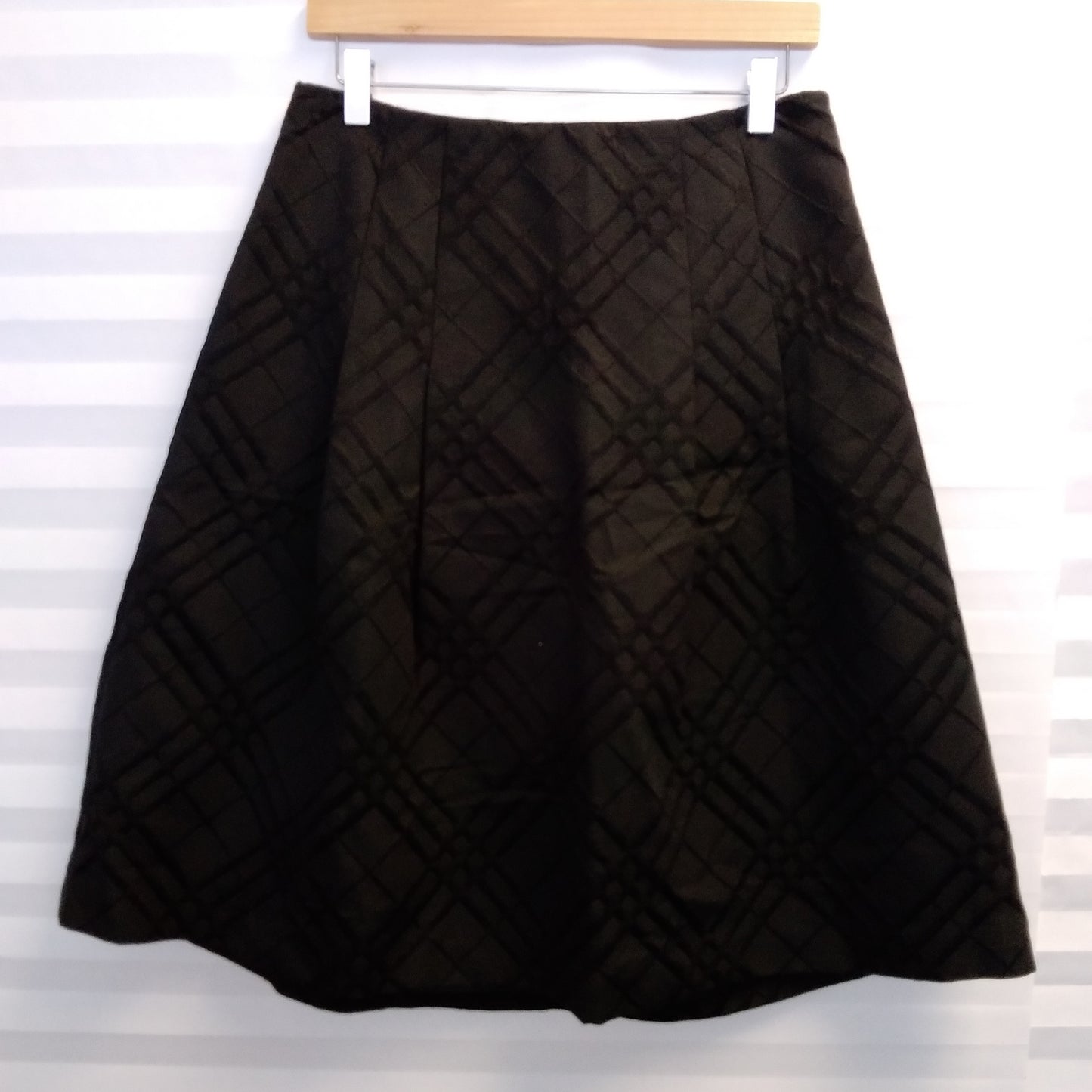 NWT - TALBOTS Black Velvet Pattern Flare Skirt - 8