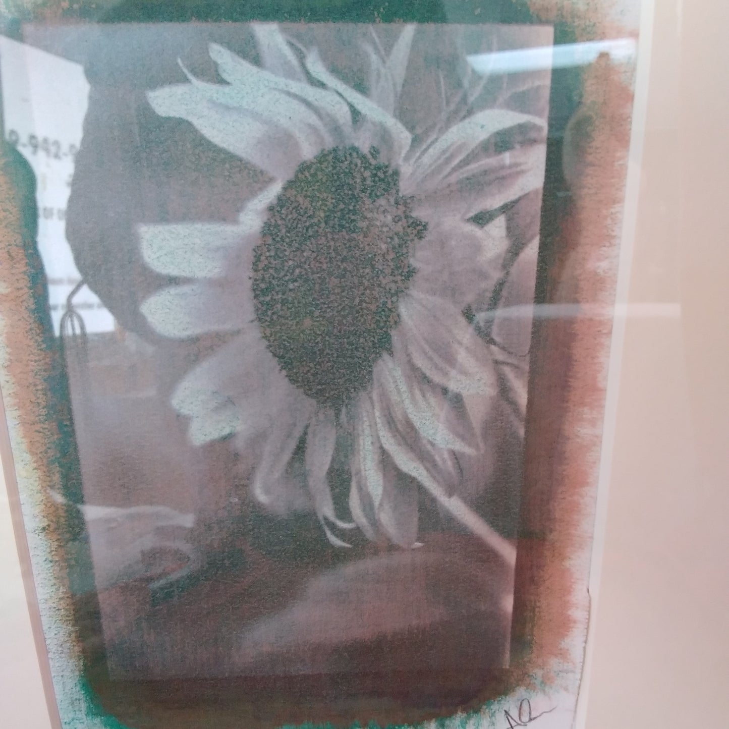 Framed "Sunflower 3" Gum Bichromate Photograph by Alan Dehmer