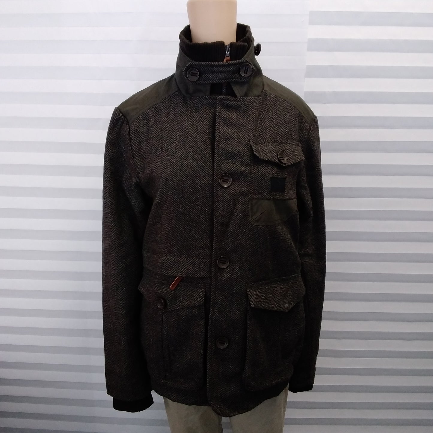 NWT RETRO - Third & Army Co. Charcoal Grey Insulated Tweed Jacket - S