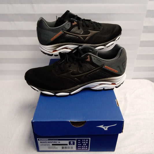 NIB - Mizuno Men's Black/Copper "Wave Inspire 16" Running Shoes - Size: 11.5