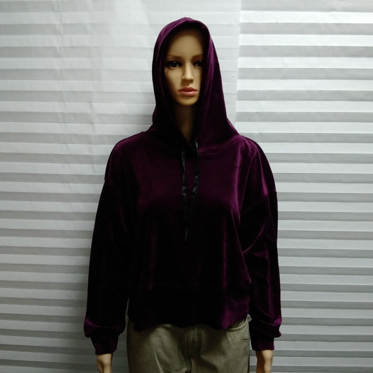 NWT - Philosophy Merlot Purple Velour Hoodie - S