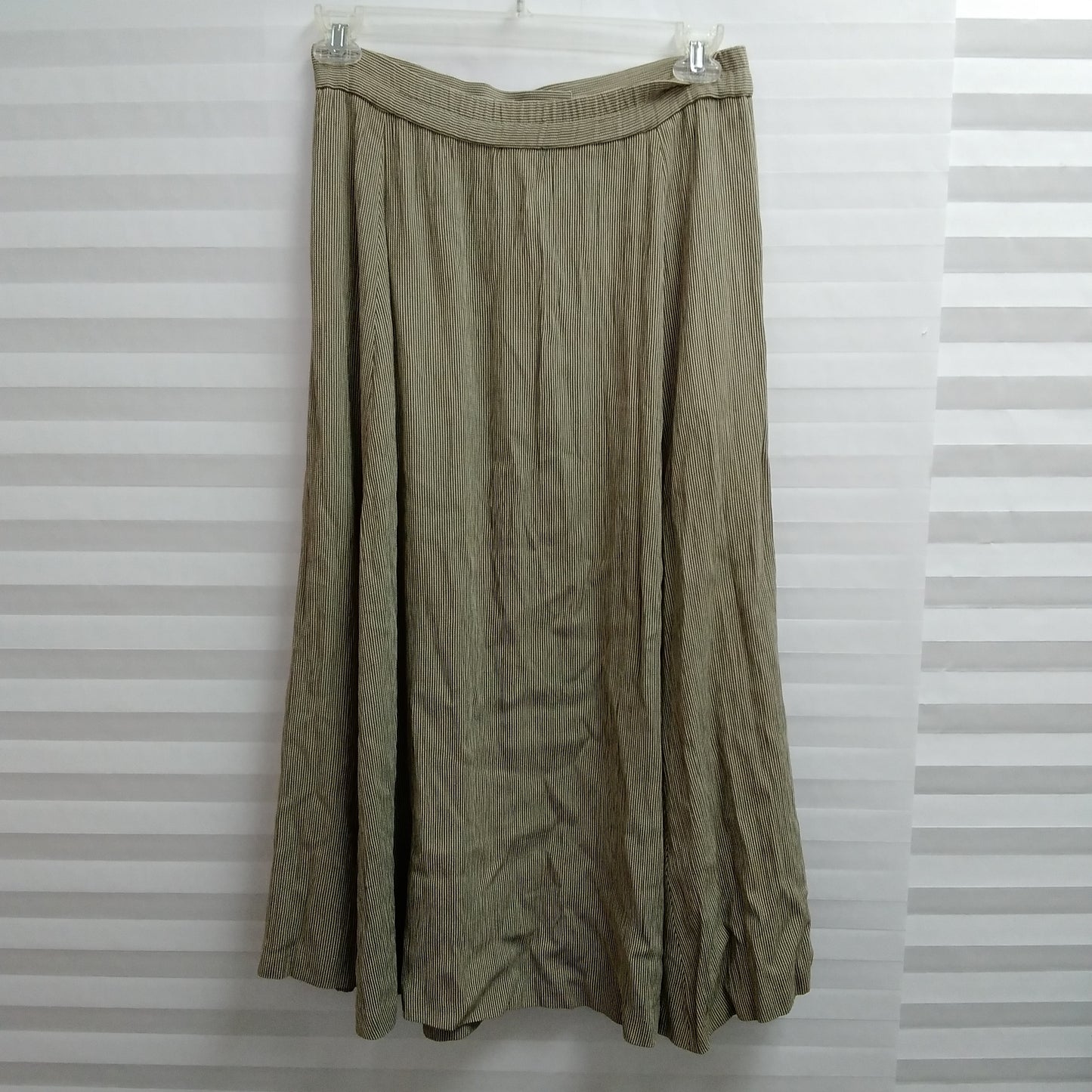 Vintage Carlo Moda Green Striped Button Up Skirt - 6